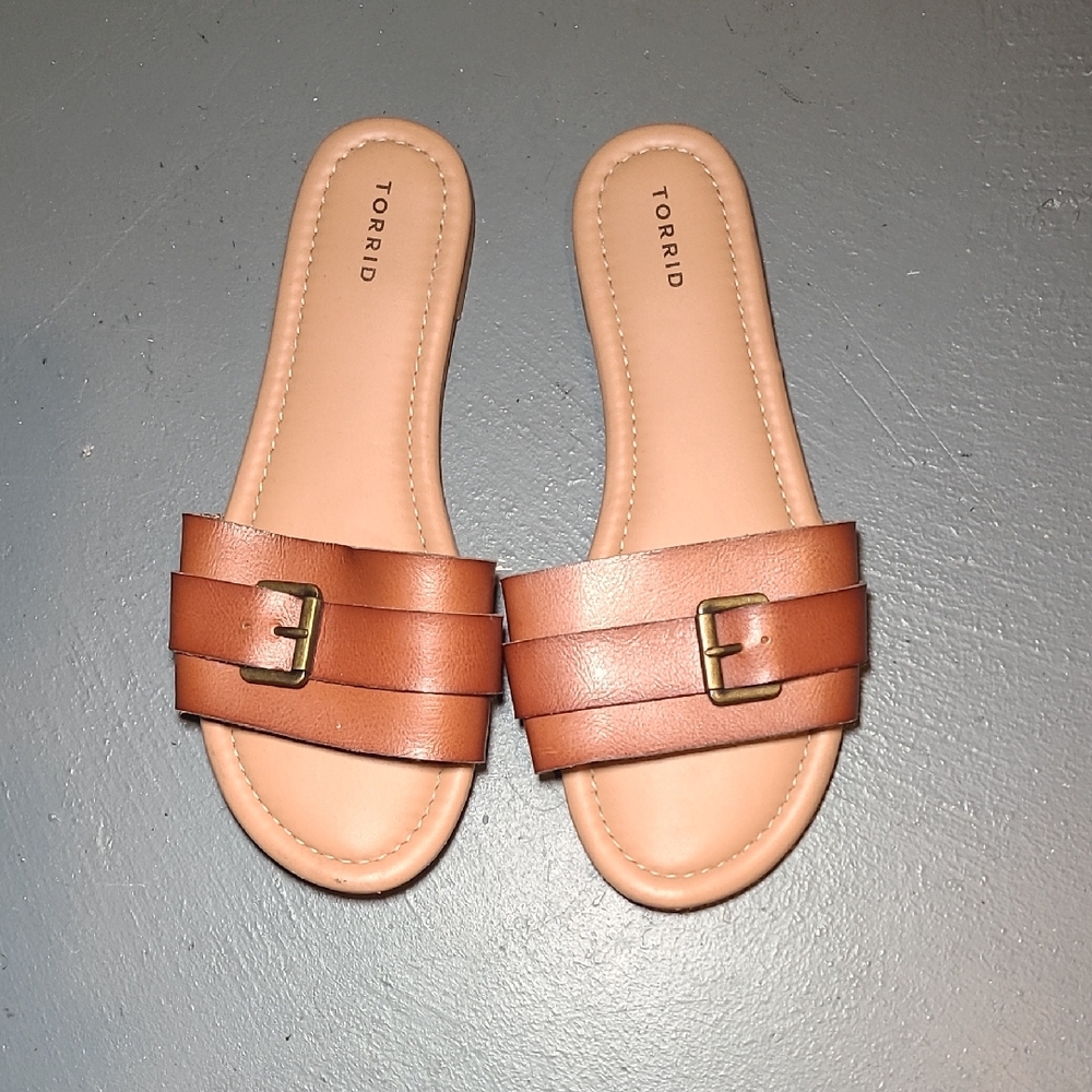 Torrid Brown Slide Sandals with Buckle